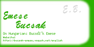 emese bucsak business card